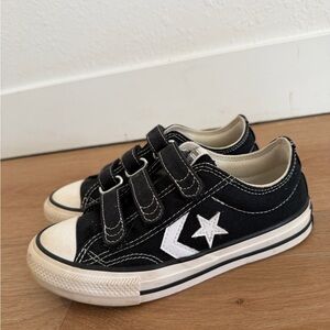 Converse Kids Black and White Velcro Sneakers